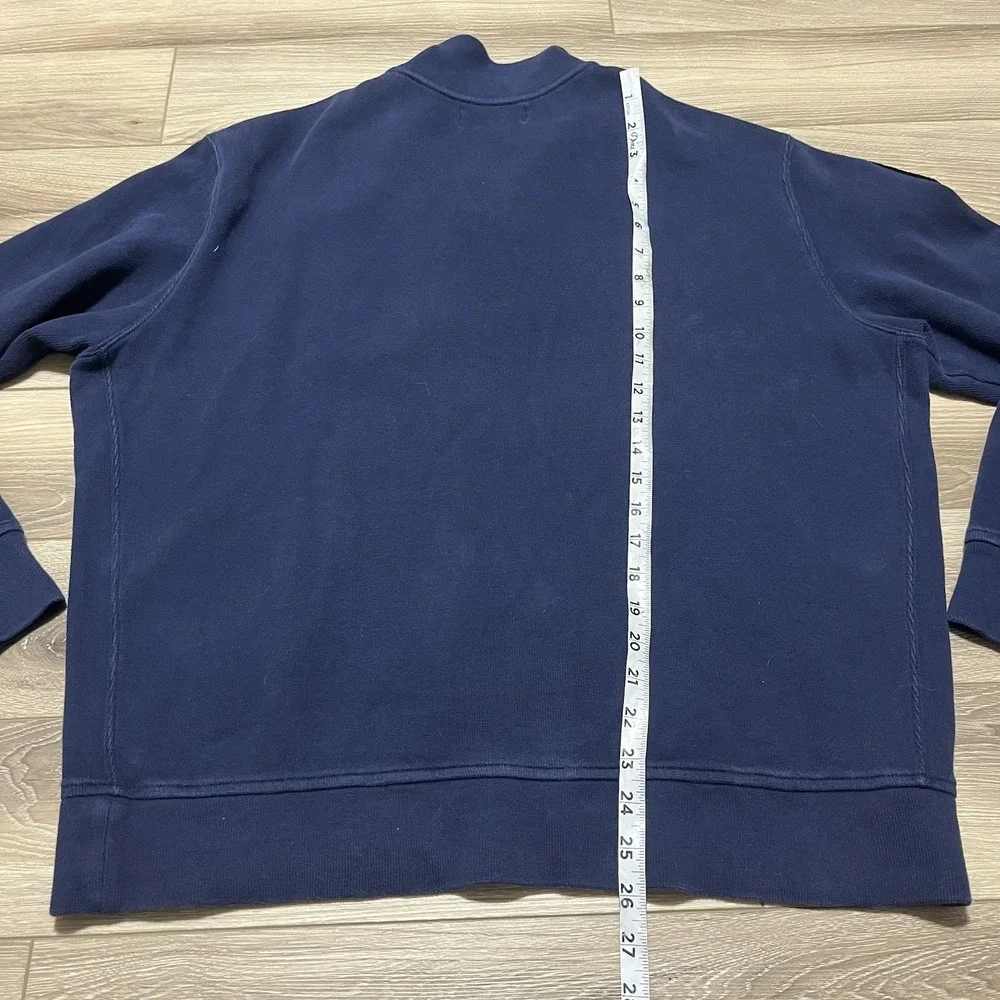 Polo Ralph Lauren Sweater Men's Large Blue 1/4 Zip‎ Pullover Big Pony Ski Patch
